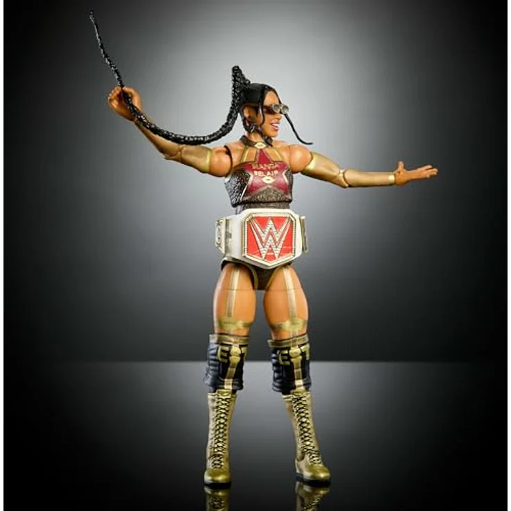 WWE Mattel Elite Collection, Bianca Belair Actionfigur & Zubehör, Premium Live Event Set mit Howard Finkel Build-A-Figure Parts, detailgetreu und deluxe-artikuliert – Bild 5