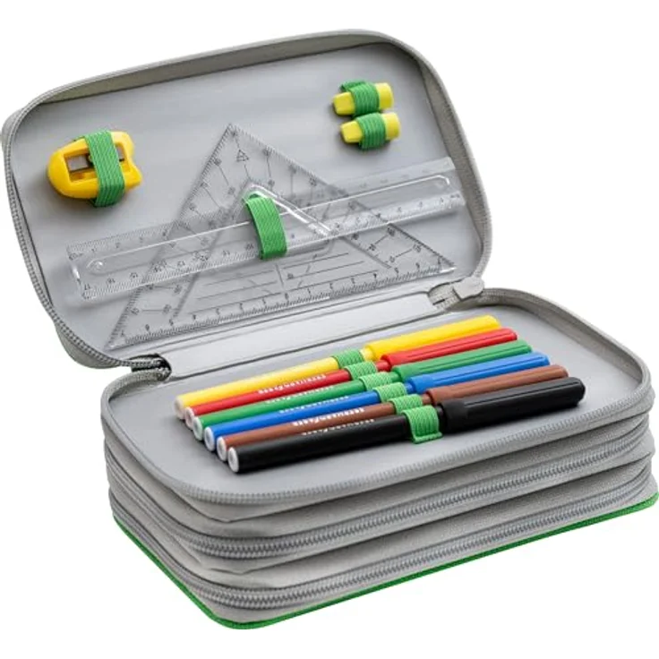 Eberhard Faber 577473 - Federmäppchen Triple Decker Fußball mit 36 Teilen gefüllt, für Jungen und Mädchen in trendigem Fußballdesign – Bild 2