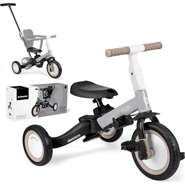 Kikkaboo Dreirad Flip 5 in 1, Stahlrahmen, rutschfeste Griffe, verstellbar, Kohlenstoffstahl, blau – Bild 2