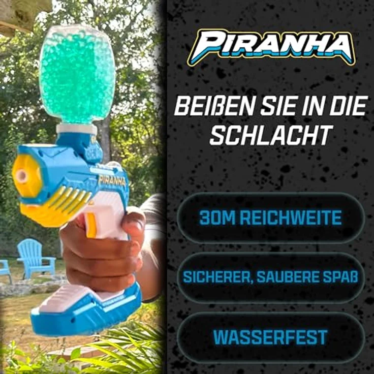 Gel Blaster Piranha – Wasserdichter Automatischer Blaster mit Wasserperlen, 30 Meter Reichweite, Outdoor & Pool-Spielzeug für Männer | Gadgets für Männer und Teenager ab 14 Jahren – Bild 4