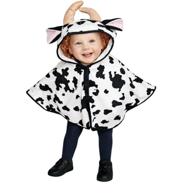 Seruna Kuh-Kostüm, J55 Gr. 74-98, als Umhang für Klein-Kinder, Babies, Kuh-Kostüme Kühe Fasching Karneval, Kleinkinder-Karnevalskostüme, Faschingskostüme, Geburtstags-Geschenk – Bild 2