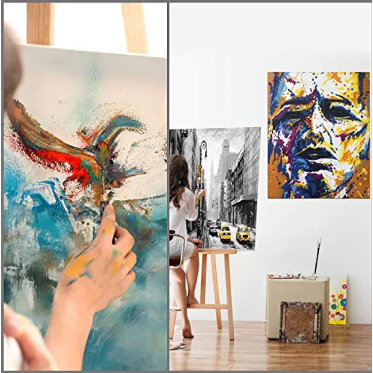 Kurtzy Leinwände zum Bemalen 90 x 120 cm (2er-Pack)- Bespannte Keilrahmen Leinwände zum Bemalen XXL aus Holz - Leinwände Geeignet für Acryl- und Ölmalerei Sowie zum Skizzieren und Zeichnen – Bild 5