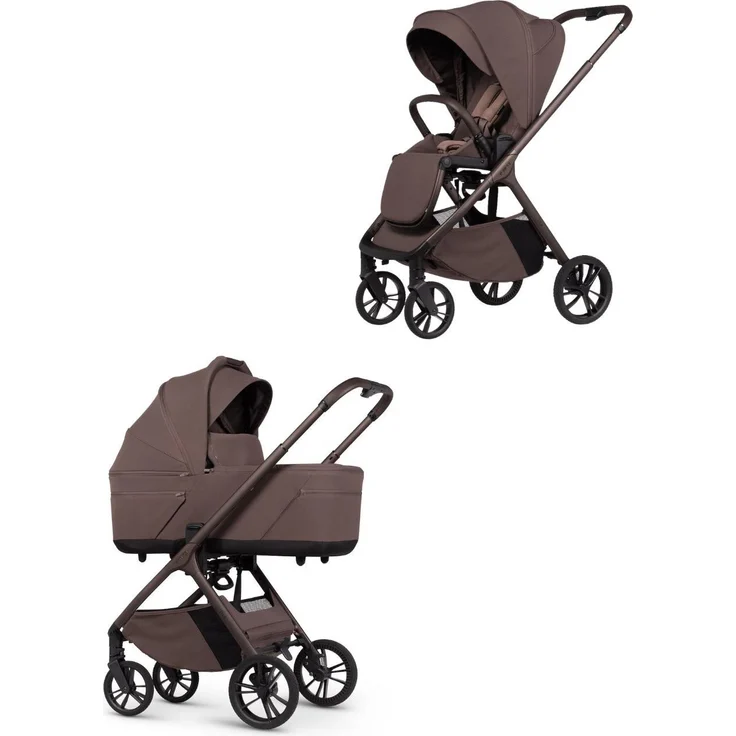 Venicci Tila Kombikinderwagen / 2in1 Kinderwagen mit Up2Go-System, DreamAir 360°-Belüftung, SoftMotion-Schaumräder, Farbe Noce