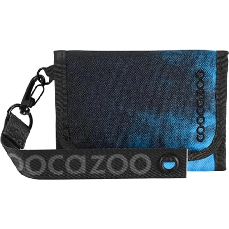 Coocazoo Geldbörse „Mystic Clouds” Schwarz-Blau, Portemonnaie mit Sichtfenster innen & außen, Münzfach & Kartenfächern, Klettverschluss, aus recycelten PET-Flaschen hergestellt