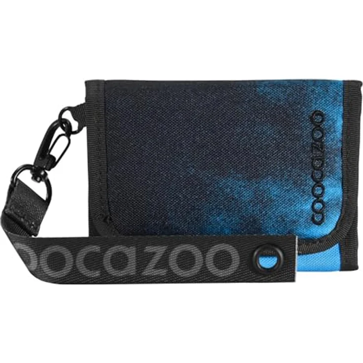 Coocazoo Geldbörse „Mystic Clouds” Schwarz-Blau, Portemonnaie mit Sichtfenster innen & außen, Münzfach & Kartenfächern, Klettverschluss, aus recycelten PET-Flaschen hergestellt – Bild 1