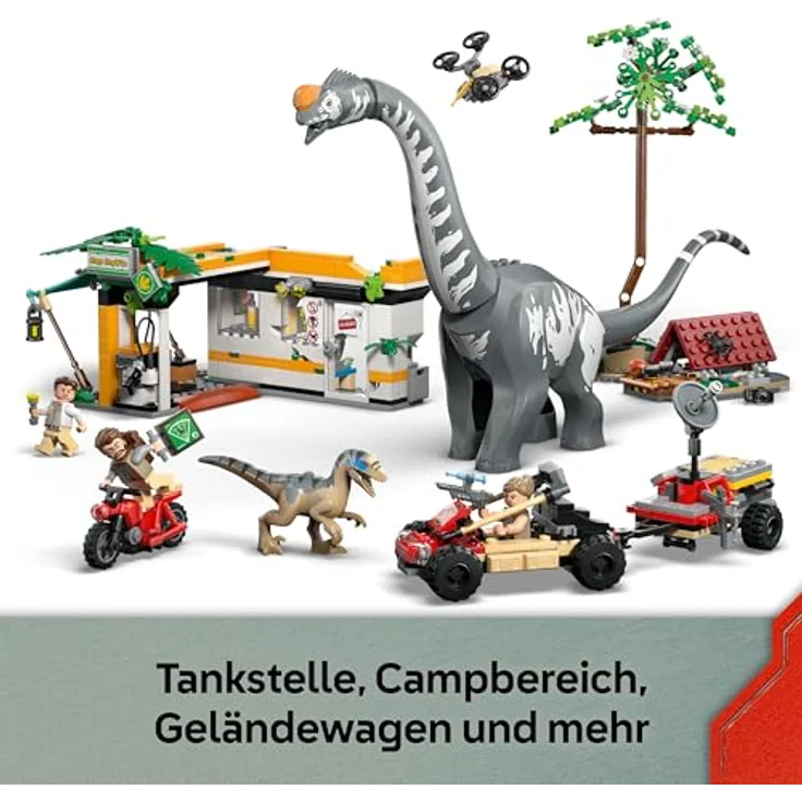 LEGO Jurassic World 76973, Raptor & Titanosaurus Set mit 582 Teilen, für Kinder ab 7 Jahren, inkl. Mini-Figuren und Fahrzeug – Bild 3