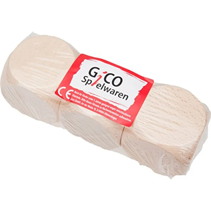 GICO 3 x Blankowürfel, Holzwürfel (40 mm), unbehandelte Bastelwürfel im PVC-Beutel, made in EU – Bild 2