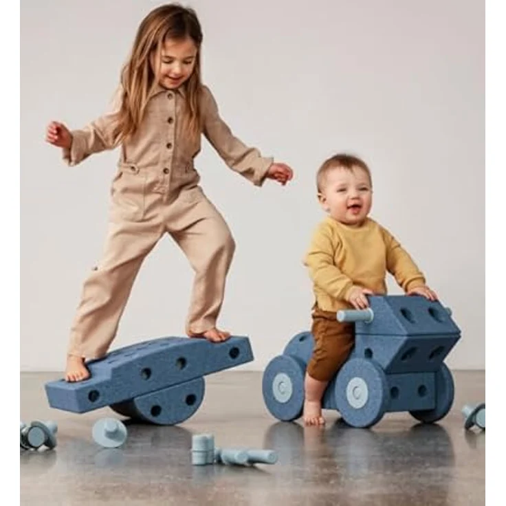 Modu Modell 34 TLG. Baukasten Starter-Set Playsystem Dreamer von 0-6 Jahren - Deep Blue/Sky Blue, Mehrfarbiges Spielzeug für Babys – Bild 4