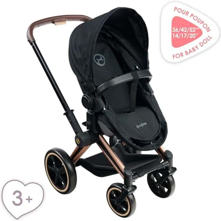 Corolle Mon Grand Poupon Cybex Puppenwagen, 3-in-1 Buggy für 36-42 cm Puppen, faltbar mit Verdeck, für Puppenspielzeug ab 3 Jahren – Bild 3