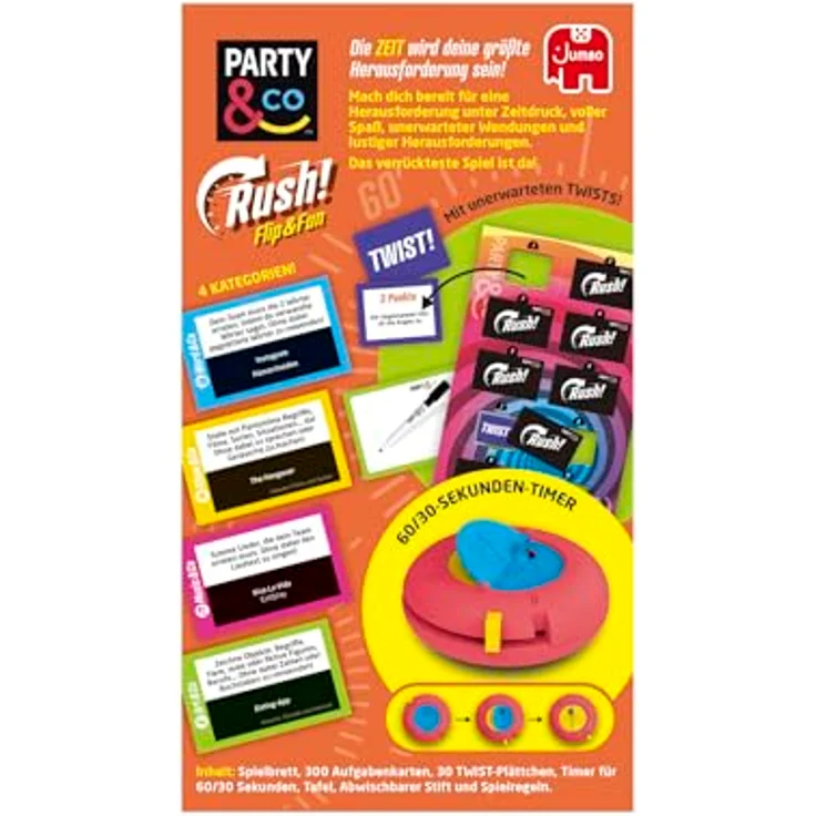 Jumbo Party & Co. Rush – Lustiges Brettspiel für Erwachsene, Kartenspiel mit 300 Aufgaben und TWIST-Karten, 2–10 Spieler, ab 16 Jahren – Bild 4