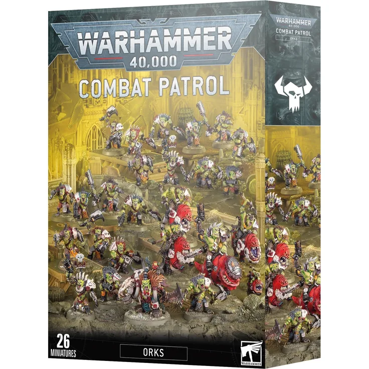 Games Workshop Warhammer 40.000 Orks Combat Patrol, Startset mit Beast Snagga Boyz, Beastboss und Squighog Boyz, unbemalt