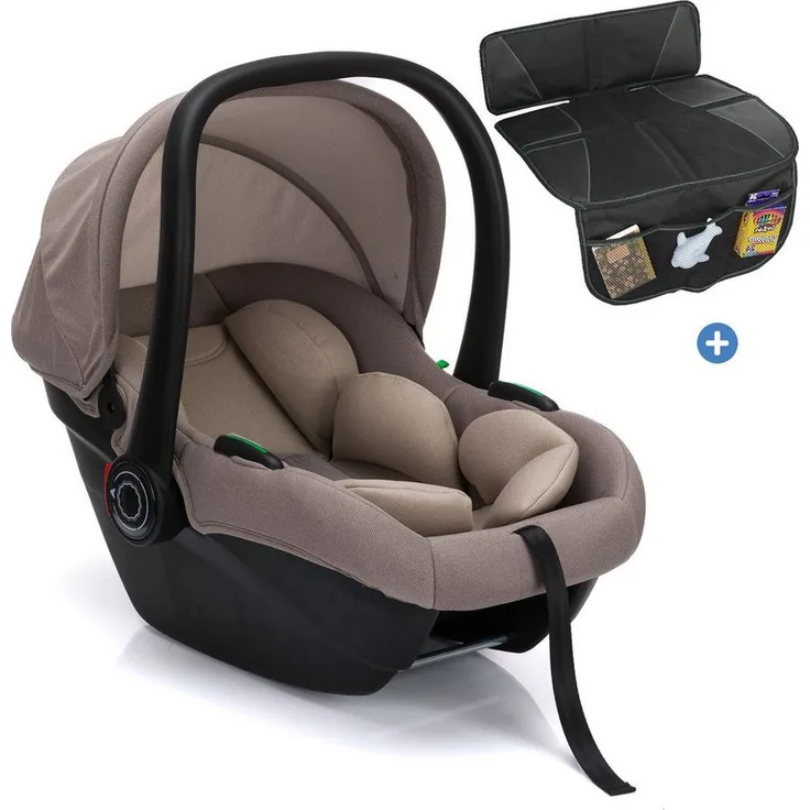 Fillikid Babyschale Neo SL - Natur, i-Size Autositz Gruppe 0+, von 40-87 cm, nur 3,20 kg, inkl. Polsterschutz und Newborn-Einsatz