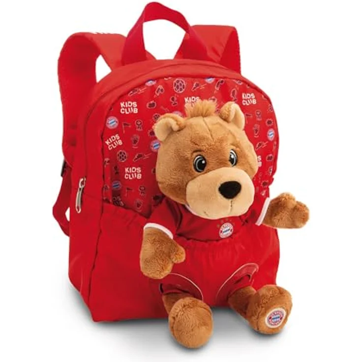 NICI 61617 Kindergartenrucksack mit Plüschtier, 21x26cm, FC Bayern München – Bild 1