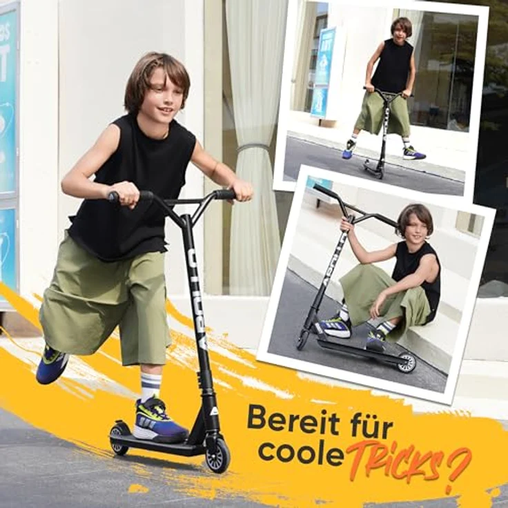 Apollo Stuntscooter Gravity, Fun-Kickscooter für Kinder und Teenager, hohe Belastbarkeit bis 100kg, strapazierfähiges Aluminium, rutschfestes Deck – Bild 6