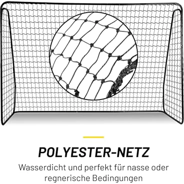 DUNLOP Fußballtor - Fussballtor 300 x 205 x 120 cm - Metall, Schwarz - Für Garten Kinder und Erwachsene, Innen und Außen - Einfache Montage – Bild 5