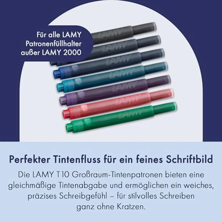 LAMY T10 Tinte Großraumpatrone, 5er Pack blau für Füllhalter mit großem Tintenvorrat – Bild 2