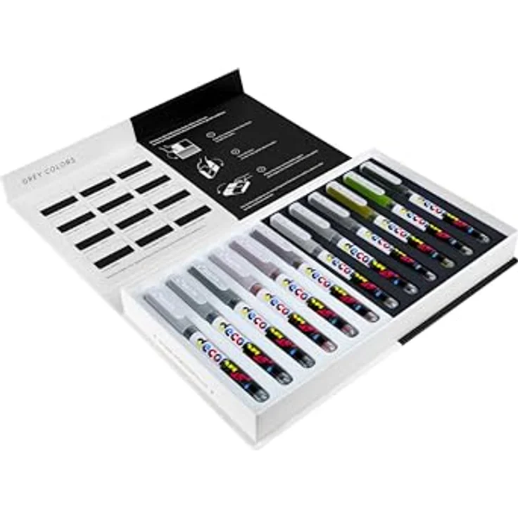 Karin KARIN PIGMENT Decobrush Grey Colors Collection, Deckende Wasserfarben Brushmarker mit flexibler Spitze, lichtecht und permanent – Bild 2