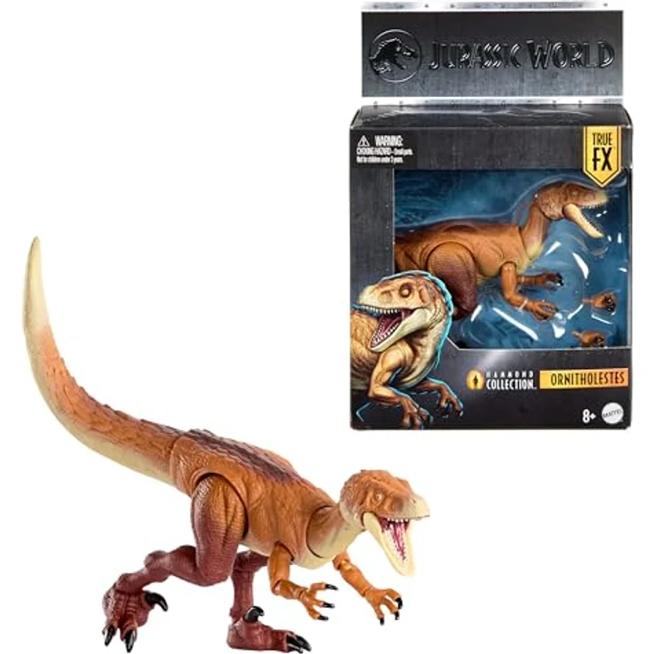 Mattel Jurassic World Hammond Collection Ornitholestes, Actionfigur mit 18 Bewegungspunkten, ca. 23 cm groß – Bild 1