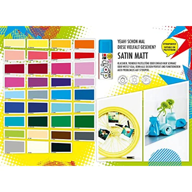 Marabu Do it Satin Matt dunkelgrün, Colorspray auf Acrylbasis, styroporfest, schnell trocknend, wetterfest, 150 ml Sprühdose – Bild 5