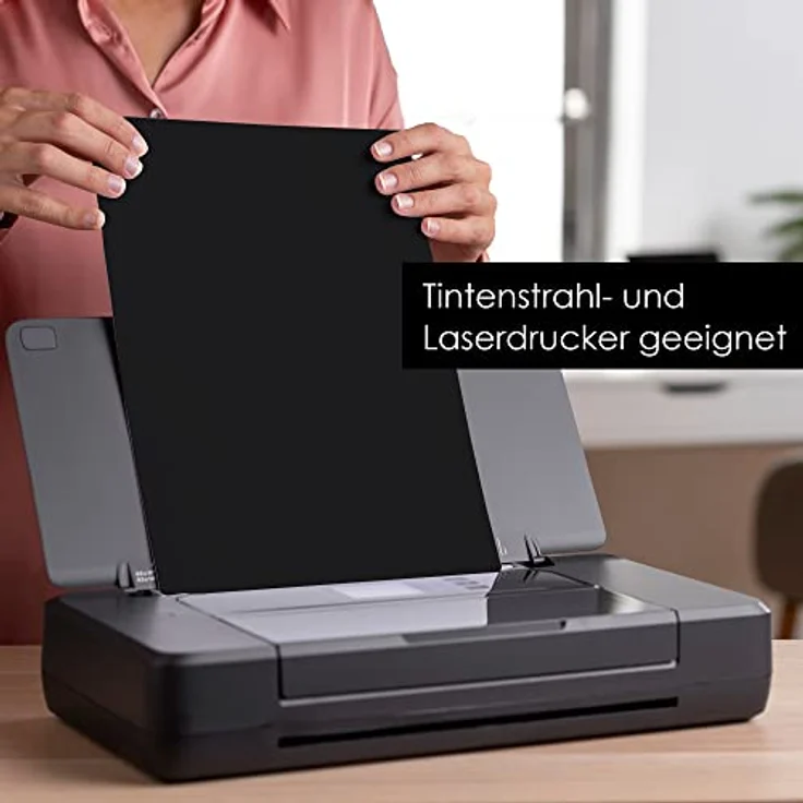 OfficeTree 100 x Tonpapier Schwarz A4 130g - Bastelpapier - Tonzeichenpapier zum Basteln & Malen & Drucken – Bild 5