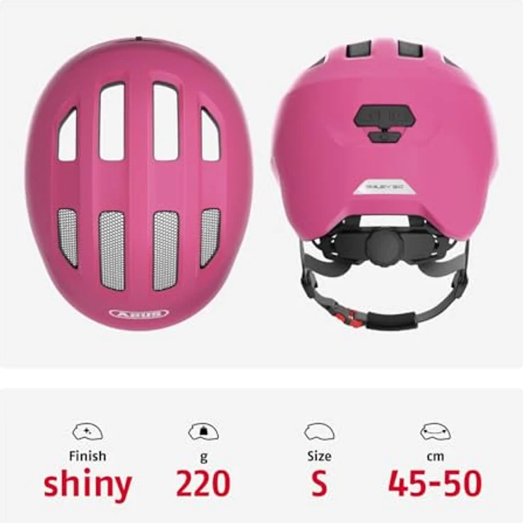 Abus Smiley 3. 0 LED Helm Shiny Pink – Bild 3