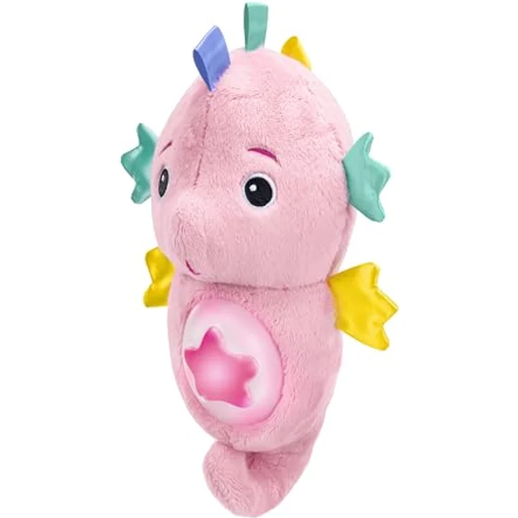 Baby Einstein Seahorse Plush, Einschlafhilfe Kuscheltier mit Cry-Reply Technologie, Lichtbauch, Ozeanklängen & Klassik, rosa – Bild 1