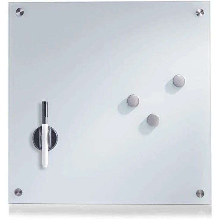 Zeller Present Memoboard, beschreibbare und magnetische Maltafel aus Glas, inkl. Filzstift und starke Magnete