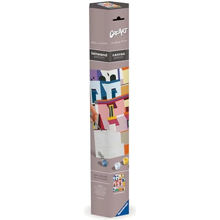 Ravensburger Malen nach Zahlen Ravensburger CreArt Leinwand: Farbenfrohe Häuser, Acrylfarben-Set auf Leinwand 30 x 40 cm – Bild 5