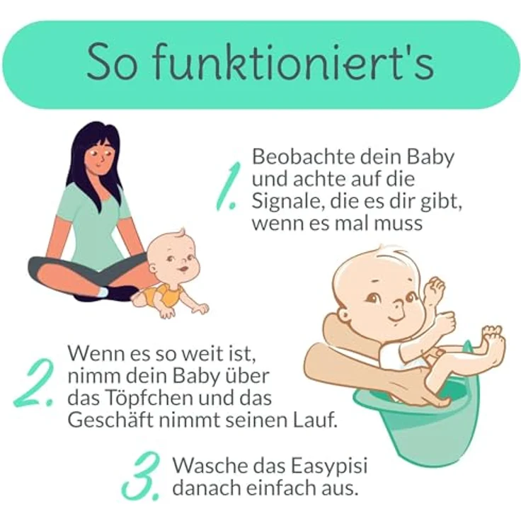 Easypisi Bömmi Set, mobiles Töpfchen für Babys mit Gestell, Abhaltetöpfchen und Nachttopf, MADE IN GERMANY, ab Geburt, für Jungen/Mädchen – Bild 5