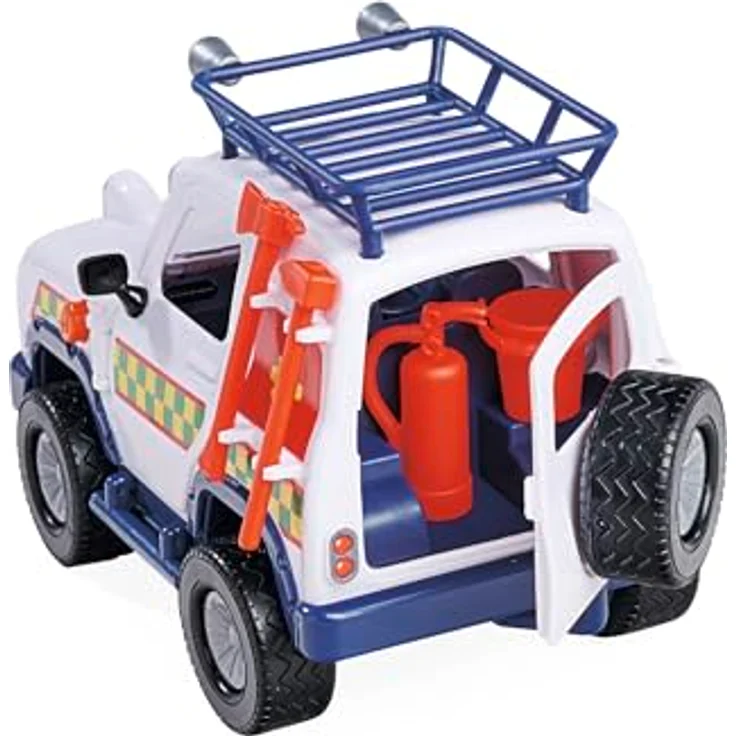 Simba Feuerwehrmann Sam Tierrettung mit Anhänger, 34 cm Spielzeugauto mit Licht und zahlreichen Zubehörteilen – Bild 8