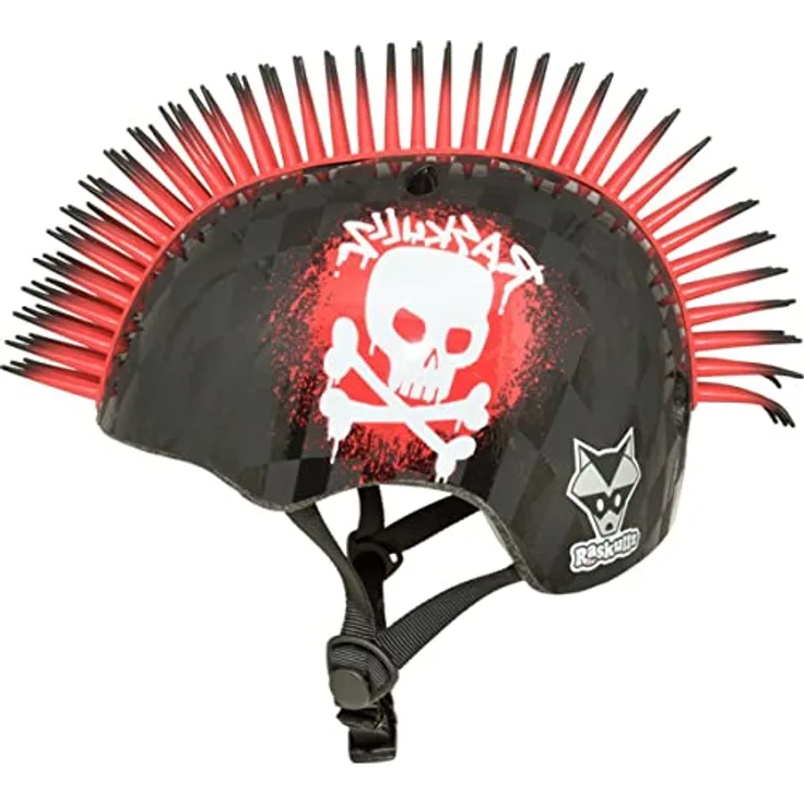 Raskullz C-Preme Unisex Jugend x Fahrradhelm, Totenkopf Hawk rot, aerodynamische Kühlungsöffnungen
