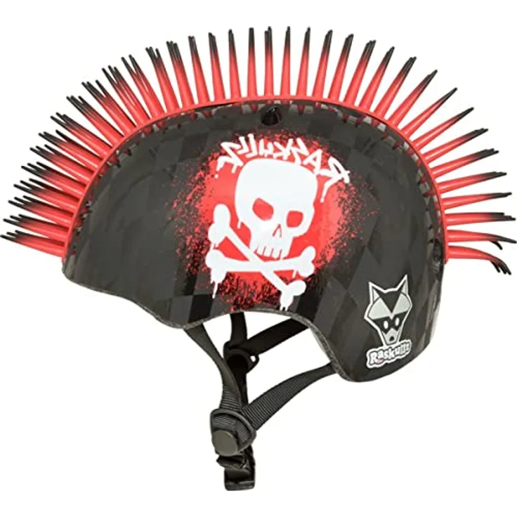 Raskullz C-Preme Unisex Jugend x Fahrradhelm, Totenkopf Hawk rot, aerodynamische Kühlungsöffnungen – Bild 1