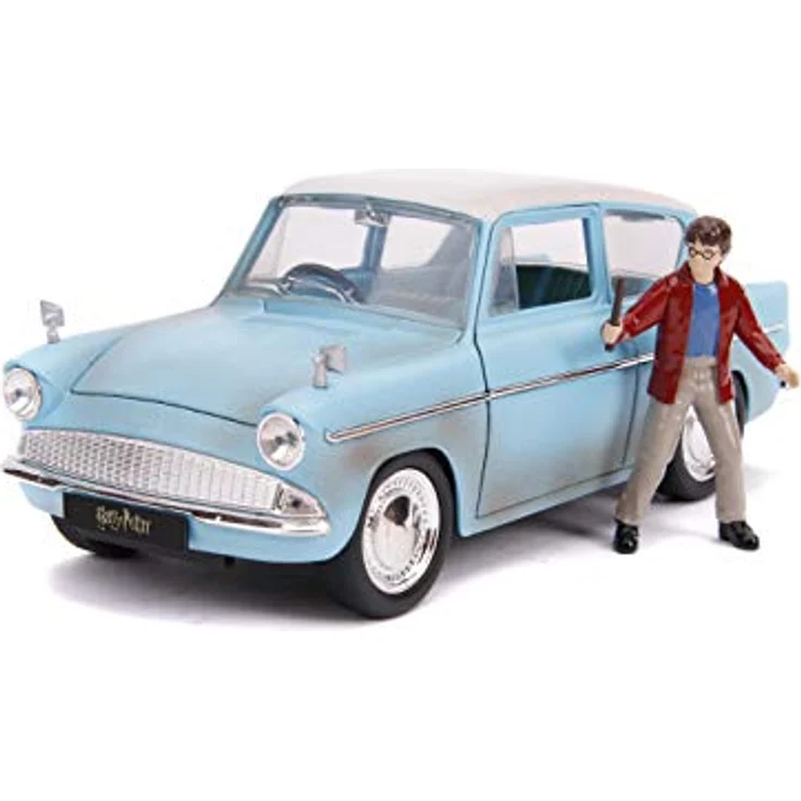Jada JA31127 1:24 1959 Ford Anglia mit Harry Potter Figur, rostig blau – Bild 10