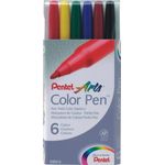 PENTEL Faserschreiber Color Pen Set, 5 Farben, Strichstärke 0,5-2,0 mm