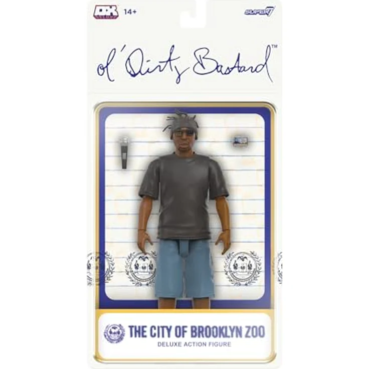 Super7 Ol' Dirty Bastard Deluxe - O.D.B Actionfigur mit Mikrofon- und Ausweis-Zubehör, 18 cm – Bild 1