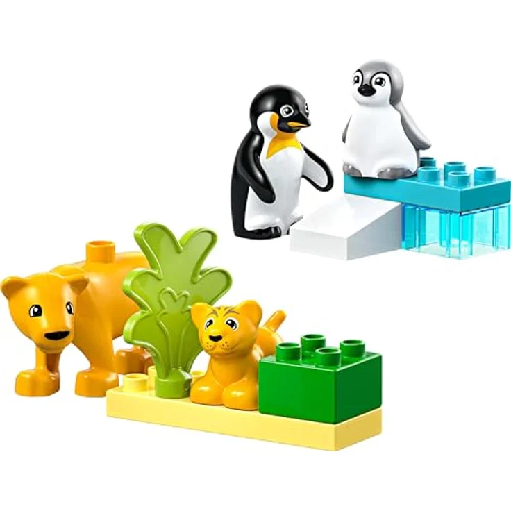 LEGO DUPLO 10442, Wildtierfamilien Pinguine und Löwen, 10-teiliges Lernspielzeug für Kleinkinder ab 2 Jahren, Maße: 22cm x 13cm x 7cm – Bild 2