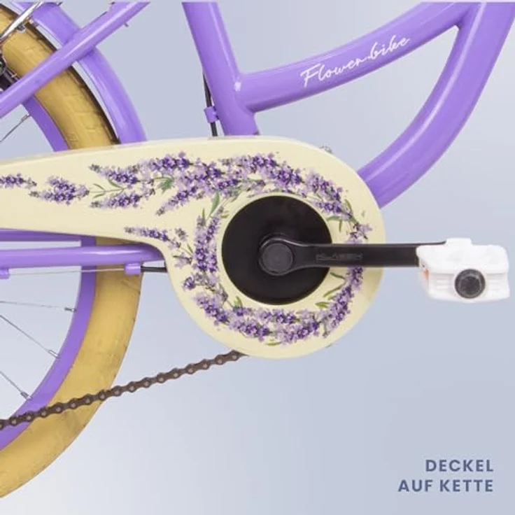 Sun Baby Mädchenfahrrad 20 Zoll Flower Bike 6 Gang Shimano Kinderfahrrad für Mädchen 6-10 Jahre, verstellbar (Lavender) – Bild 4