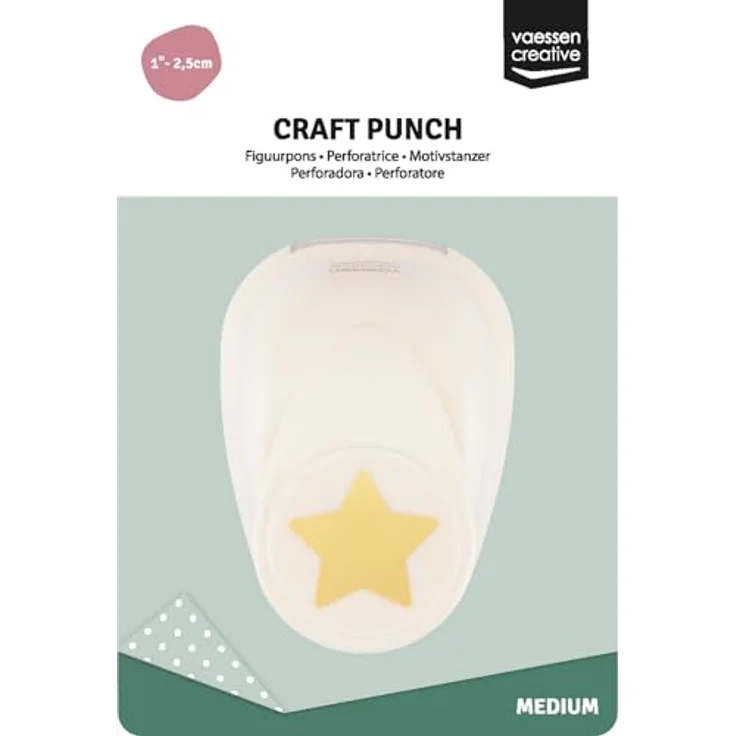 Vaessen Creative 21435-019 Motivstanzer M Stern, 2,5 cm, Metall und Plastik, lila, für Scrapbooking und Geschenketiketten – Bild 4