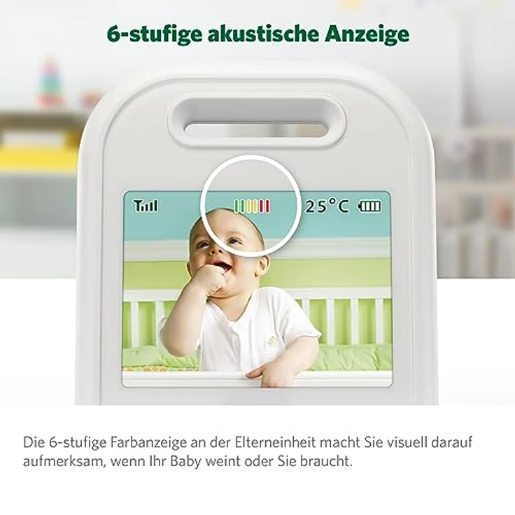 LeapFrog LF2513 Babyphone mit Kamera, Schwenk- und Neige Video Baby Monitor, 2.8 Inch Display, Nachtsicht, 300 m große Reichweite,12H Lange Akkulaufzeit Babyphone,Beruhigende Schlaflieder – Bild 7