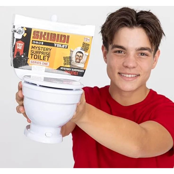 Skibidi Toilet Mystery Toilet, Sammelfigur mit spiring-loaded Mechanismus und interaktivem Spülgeräusch, Mehrfarbig – Bild 2