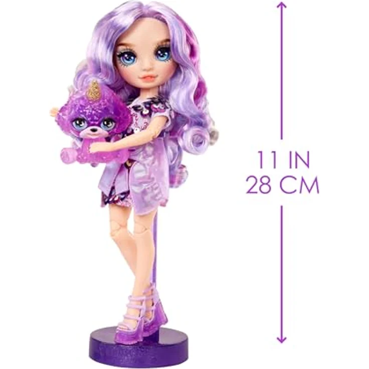 Rainbow High Anziehpuppe Classic Rainbow Fashion Doll - Violet (purple), Modepuppe mit tollen Accessoires und langen Haaren zum stylen – Bild 3