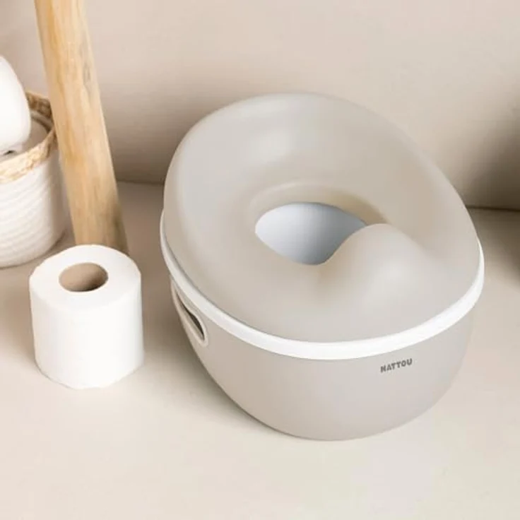 Nattou Babytopf 3in1, Töpfchen + Hocker + Toilettensitz für Kinder, Helles Beige, Einfaches Toilettentraining ab 18 Monaten bis 4 Jahre, Pflegeleicht, Material: Kunststoff – Bild 4