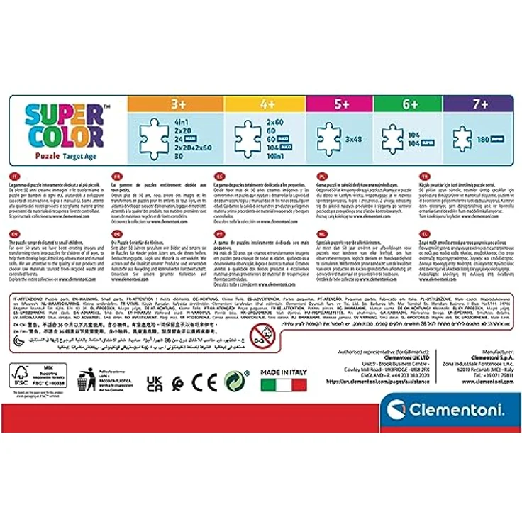 Clementoni Supercolor Puzzle - Paw Patrol, 2 Puzzle Mit 60 Teile Ab 4 Jahren, Buntes Kinderpuzzle Mit Besonderer Leuchtkraft & Farbintensität, Geschicklichkeitsspiel Für Kinder – Bild 3