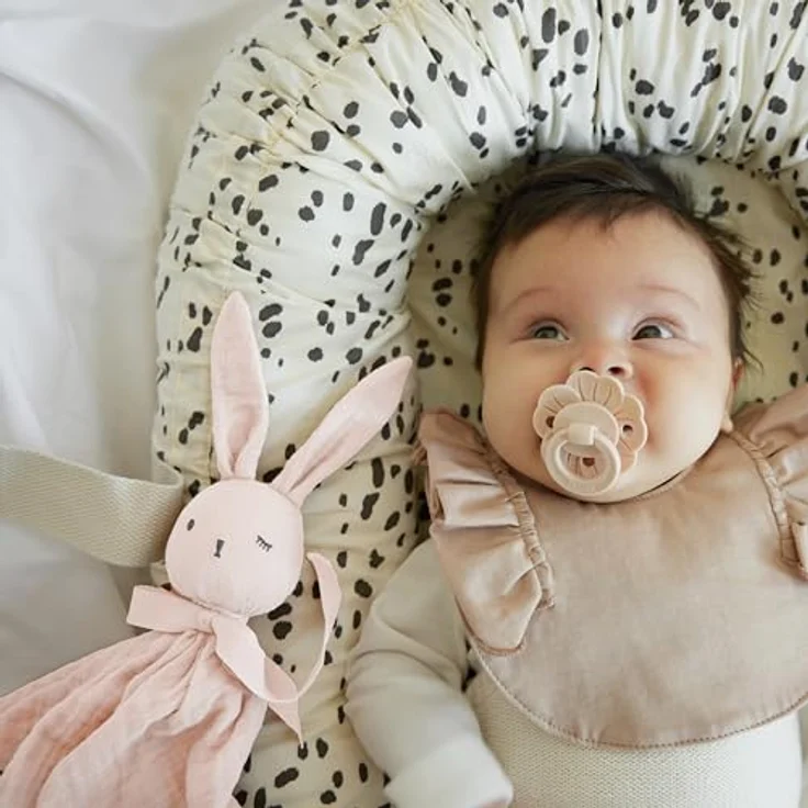 Elodie Details Schnuffeltuch, Baby Blinkie Schmusetuch aus 100% Öko-Tex Bio-Baumwolle - Extraweich, Waschbar und ideal für Babys & Kleinkinder - Mae Pink – Bild 5