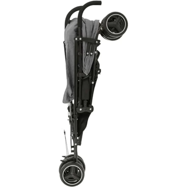 Kikkaboo Kinderwagen Käfer, Stahlrahmen, Korb, abnehmbare Vorderräder, Fußstütze, Farben:dunkelgrau – Bild 5