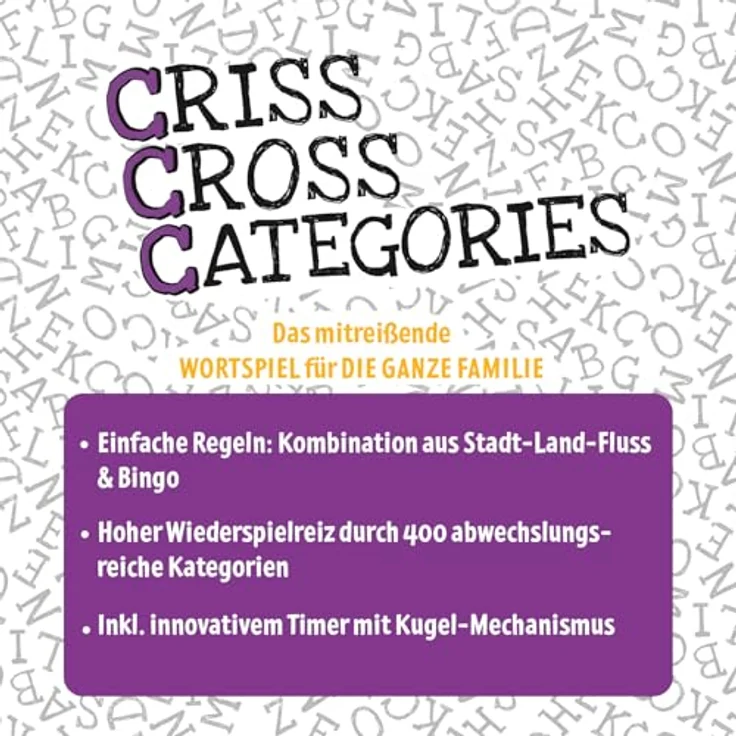 Sonstige Verlage Criss Cross Categories, Familien-Wortspiel mit 200 Karten und Timer – Bild 8