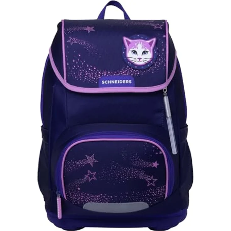 Schneiders Ergoplus 2in1 Schulranzen Set, 7-teilig, 22L, mit LED-Leuchtstab, ergonomischem Design und reflektierenden Bereichen, violett – Bild 2