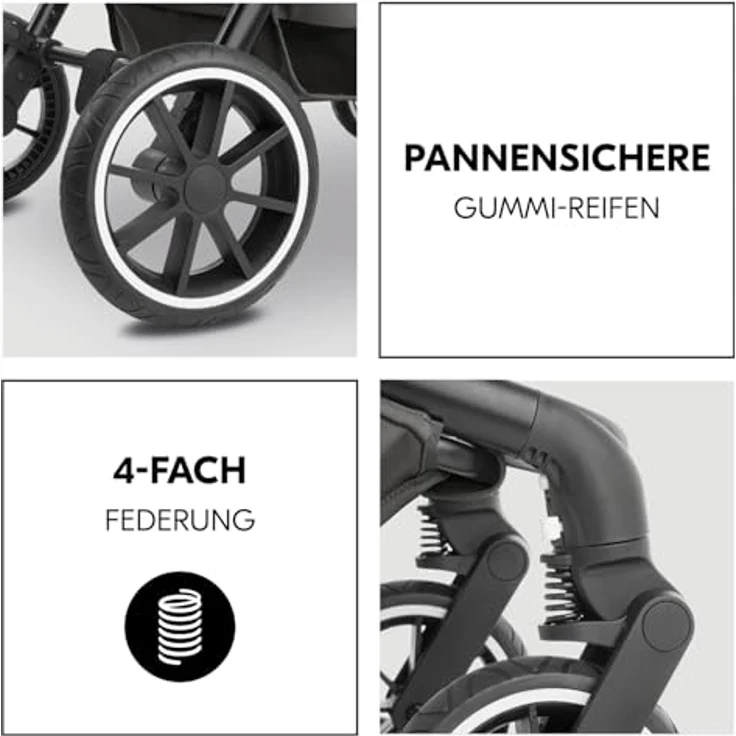 Hauck Kombi-Kinderwagen Move N Care Set - Black, inkl. Babywanne und Sportsitz, mit Gratis Mobilitätsgarantie – Bild 5