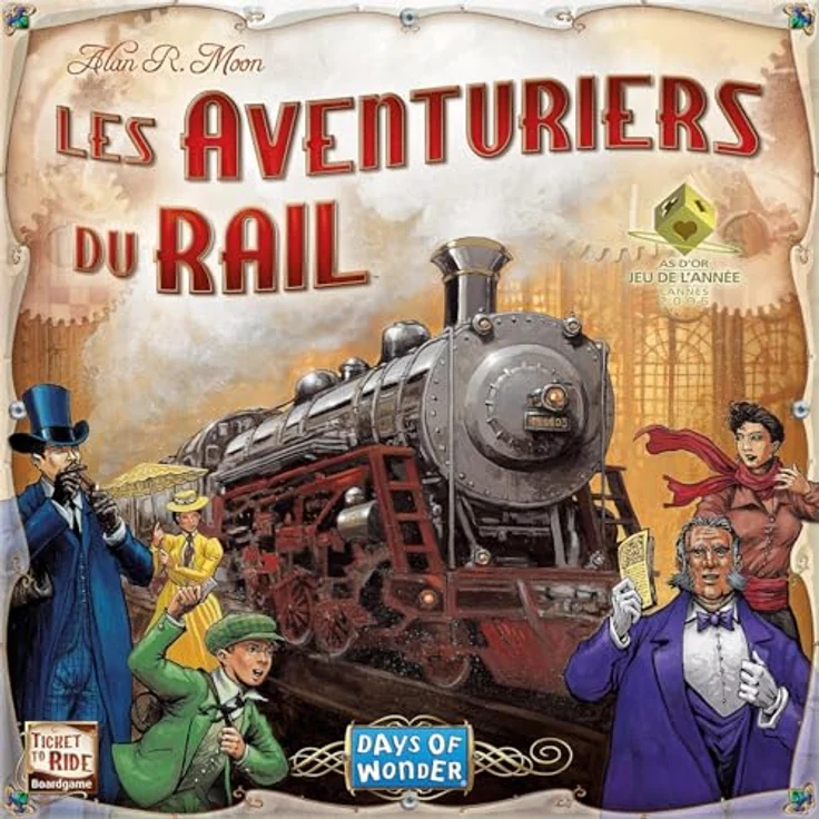 Days of Wonder Adventurer Bahn USA, Brettspiel zur Verbindung von Städten durch Waggonkarten, Französisch – Bild 2