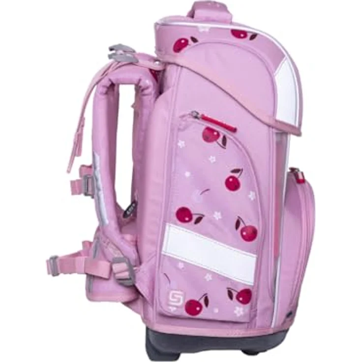 Schneiders Vienna Ergolite Cherry Pop Schulranzen, ergonomisch und recyclebar, 22 Liter Volumen, inkl. LED-Leuchtstäbe und 9-teiligem Set – Bild 5